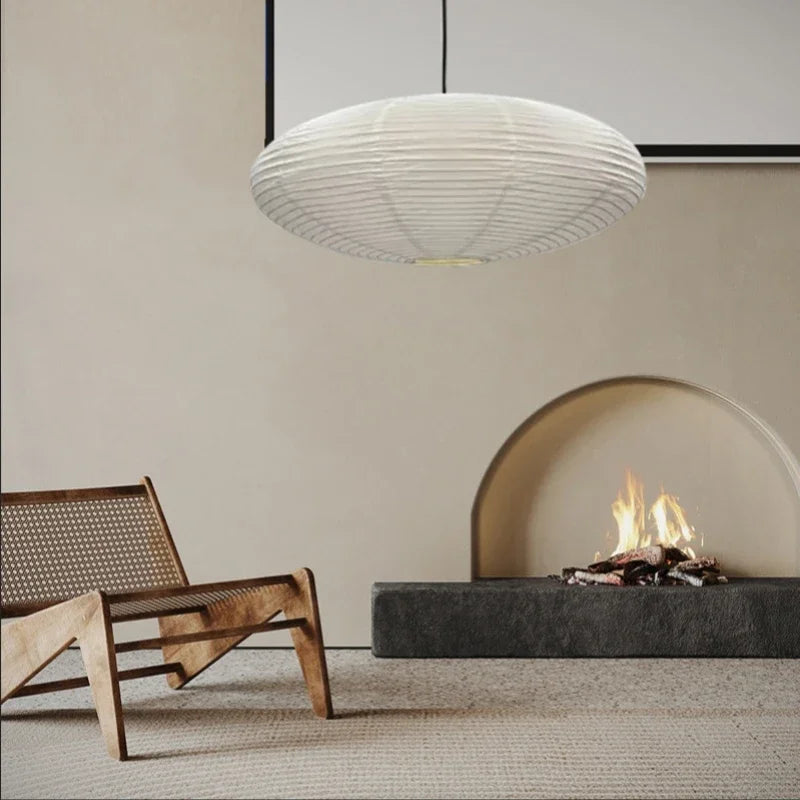 Rice Paper Ceiling Hanging Lamp Designer Pendant Light for Living Room