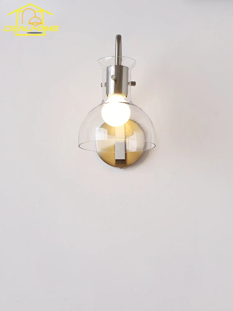 Bauhaus Glass LED Wall Lamp Iron Art Decor for Bedroom Living Room