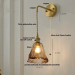 Afralia™ Vintage LED Wall Light Up Down Rotate Pull Chain Switch Bedside Lamp