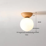 Walnut Glass LED Ceiling Lamp for Modern Living Room Art Decoration