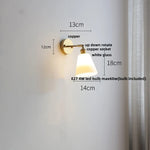 Glass LED Wall Sconce Pull Chain Switch Modern White Stair Light