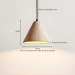 Yellow Travertine Stone LED Pendant Lamp - Vintage Hanging Lighting