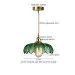 Afralia™ Brass Glass LED Pendant Lamp for Cafe Bar Restaurant Bedroom Loft