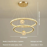 Crystal LED Chandelier: Modern Living Room Pendant Lights, Glass Globe Hanging Lamp