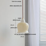 White Glass Adjustable LED Pendant Lamp Nordic Modern Hanging Lights