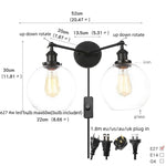 Black LED Wall Sconce 2-Head Lamp for Bedroom Bathroom Mirror