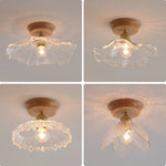 Glass Wood LED Ceiling Light Modern Ceiling Lamp