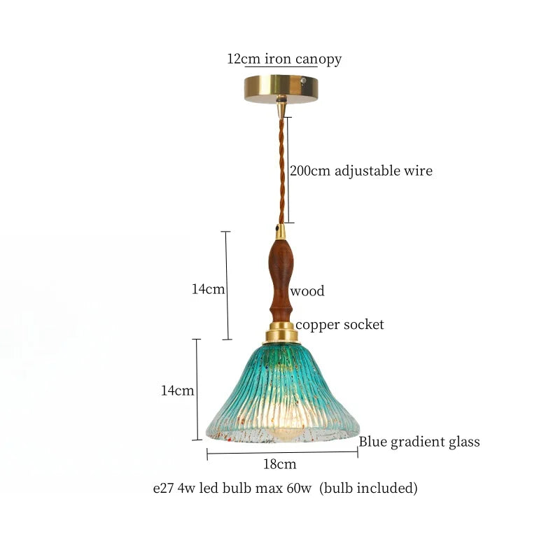 Green Wave Glass Pendant Lamp: Modern Minimalism for Living Room, Bedroom, Cafe