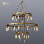 Axis Black Brass LED Round Chandelier for Living & Dining Room