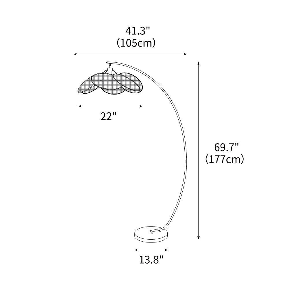Screen Cannage Floor Lamp 41.3"