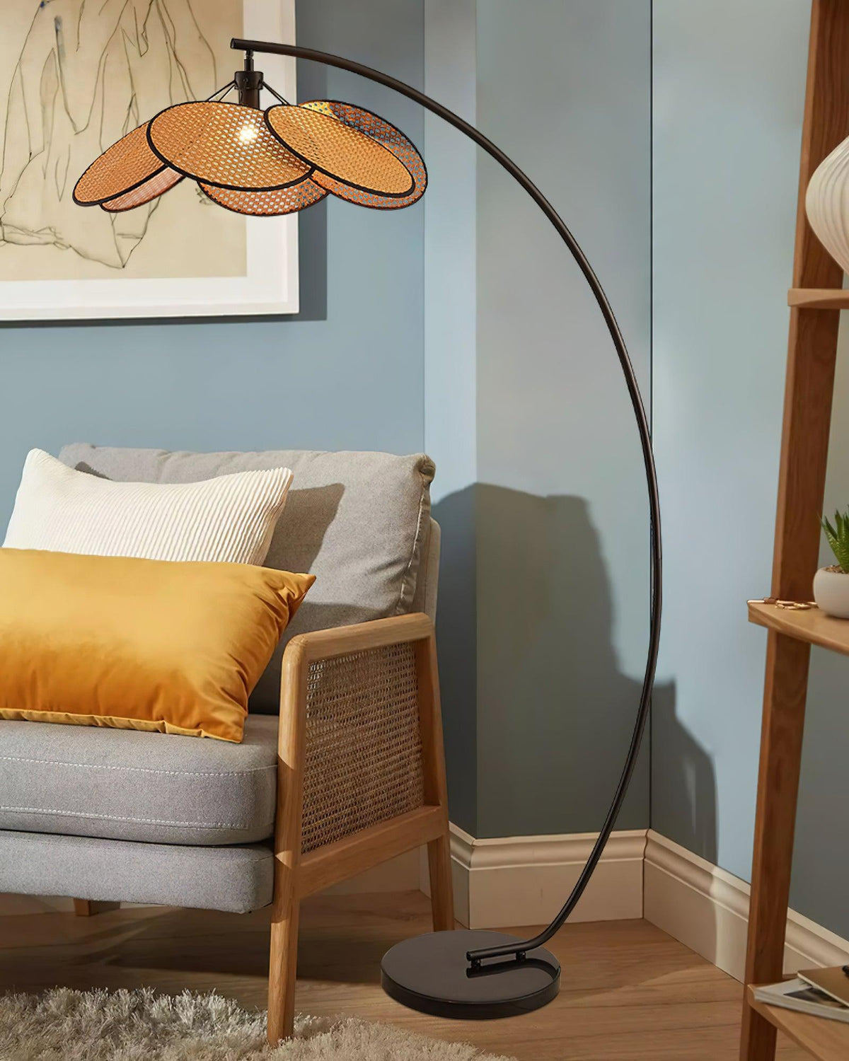 Screen Cannage Floor Lamp 41.3"