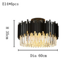 Gio Flush Mount Chandelier, Black