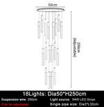 Villa Forci Duplex Staircase Foyer Chandelier, Gold