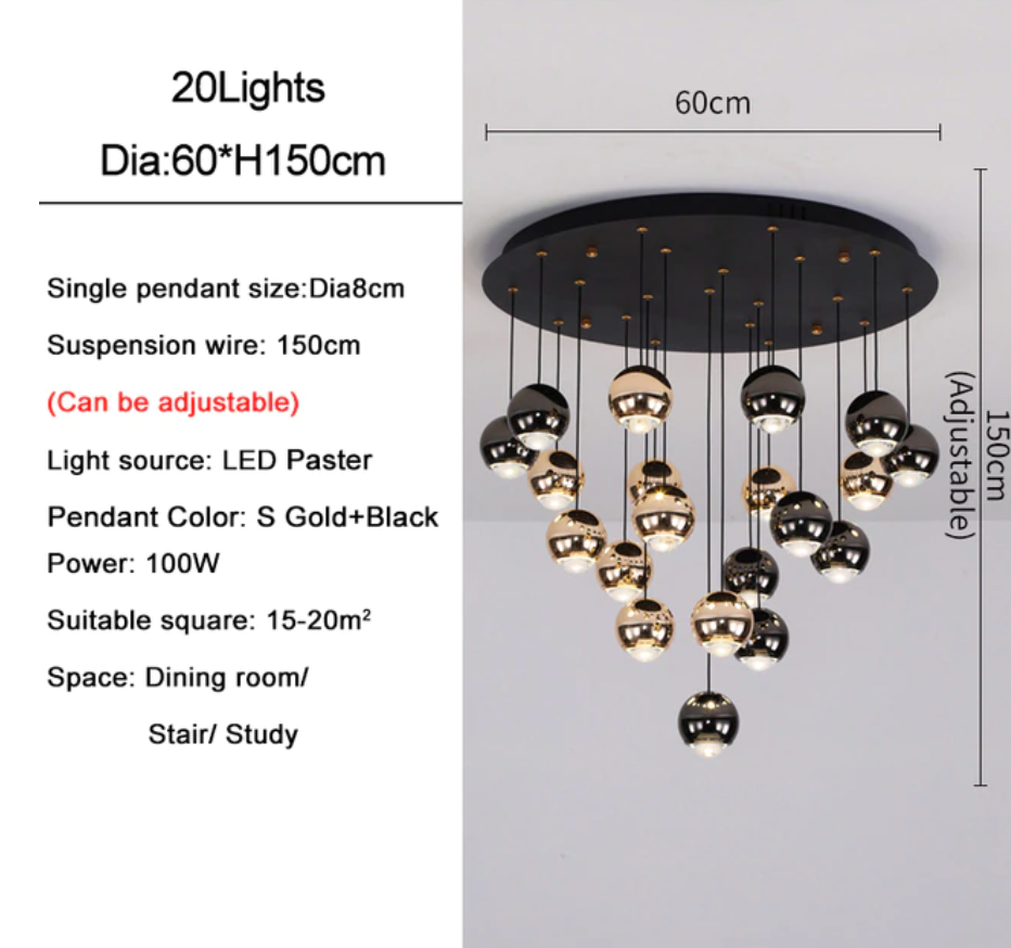 Multi Pendant Modern Foyer Chandelier