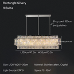 Stefano 47" Crystal Kitchen Island Chandelier