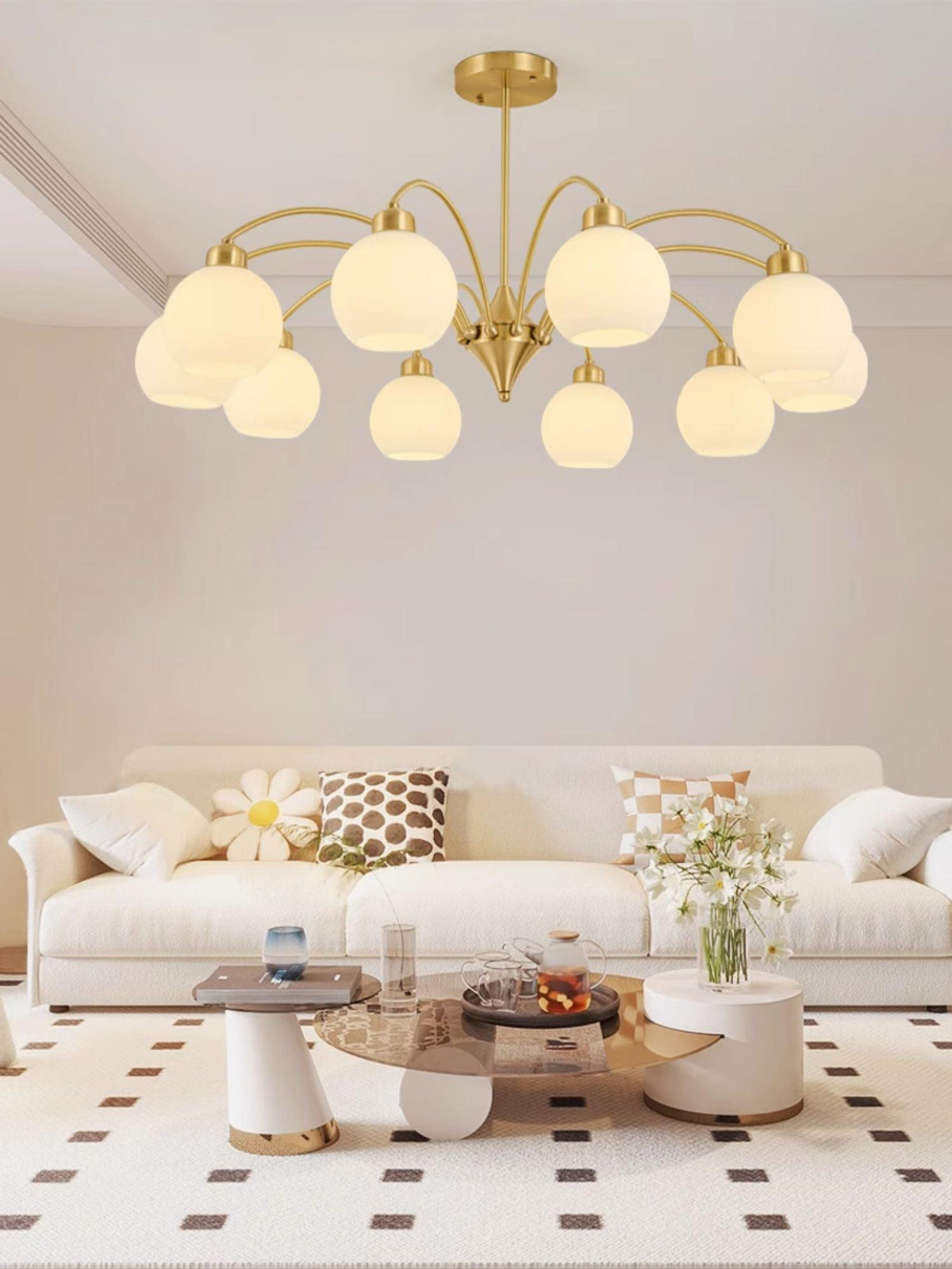 Sculptural Glass Chandelier