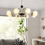 Sculptural Glass Ribbed Chandelier