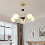 Sculptural Glass Ribbed Chandelier