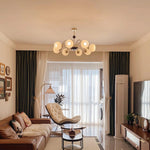 Sculptural Glass Ribbed Chandelier