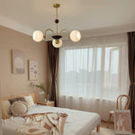 Sculptural Glass Ribbed Chandelier