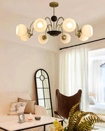 Sculptural Glass Ribbed Chandelier