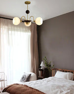 Sculptural Glass Ribbed Chandelier