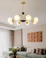 Sculptural Glass Ribbed Chandelier