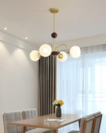 Sculptural Glass Ribbed Chandelier