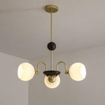 Sculptural Glass Ribbed Chandelier