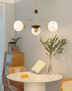 Sculptural Glass Ribbed Chandelier