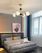 Sculptural Glass Ribbed Chandelier