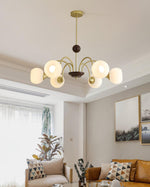 Sculptural Glass Ribbed Chandelier