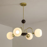 Sculptural Glass Ribbed Chandelier