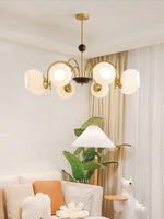 Sculptural Glass Ribbed Chandelier