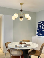 Sculptural Glass Ribbed Chandelier