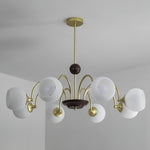 Sculptural Glass Ribbed Chandelier