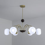 Sculptural Glass Ribbed Chandelier