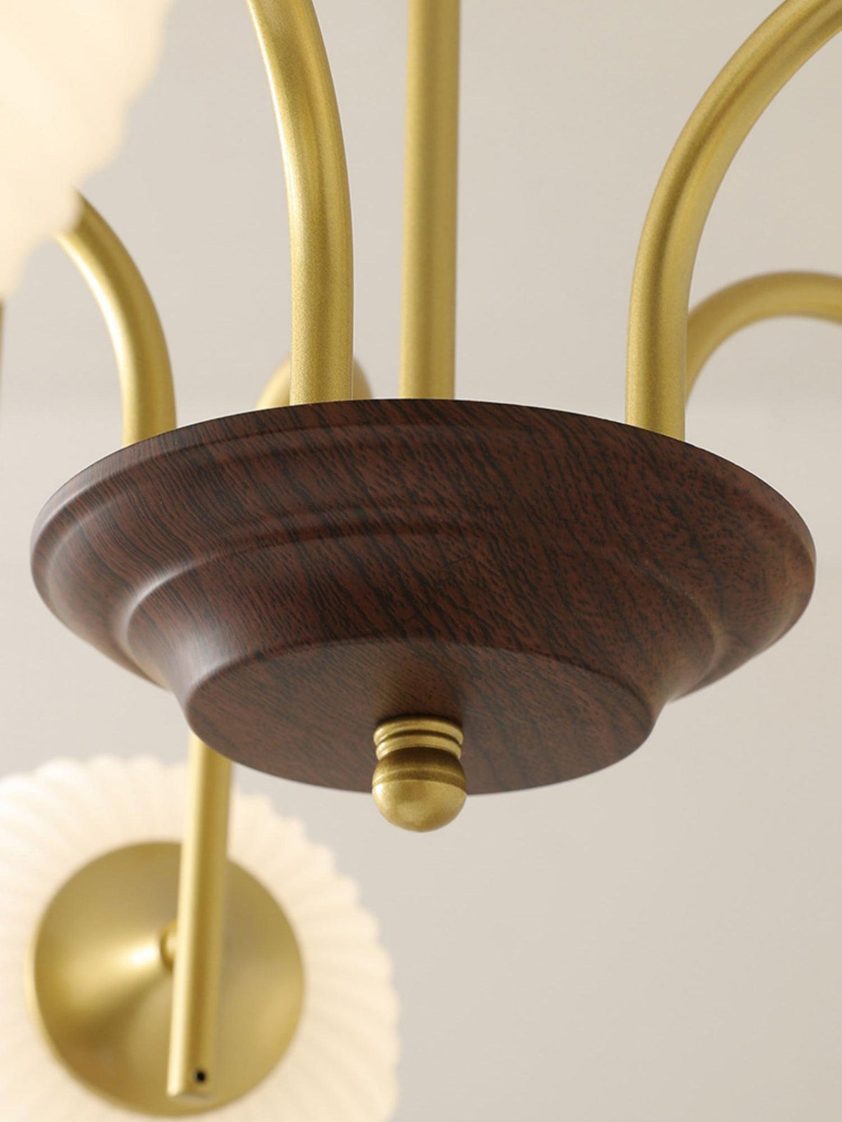 Sculptural Glass Ribbed Chandelier