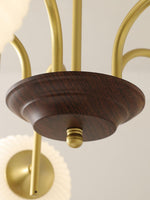 Sculptural Glass Ribbed Chandelier