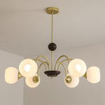 Sculptural Glass Ribbed Chandelier