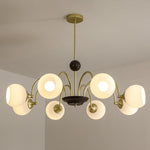 Sculptural Glass Ribbed Chandelier