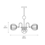 Sculptural Glass Ribbed Chandelier