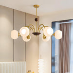 Sculptural Glass Ribbed Chandelier