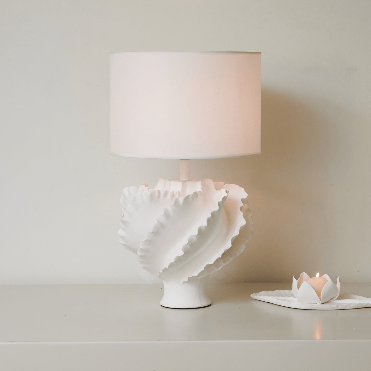 Sculptural Shell Inspired Table Lamp