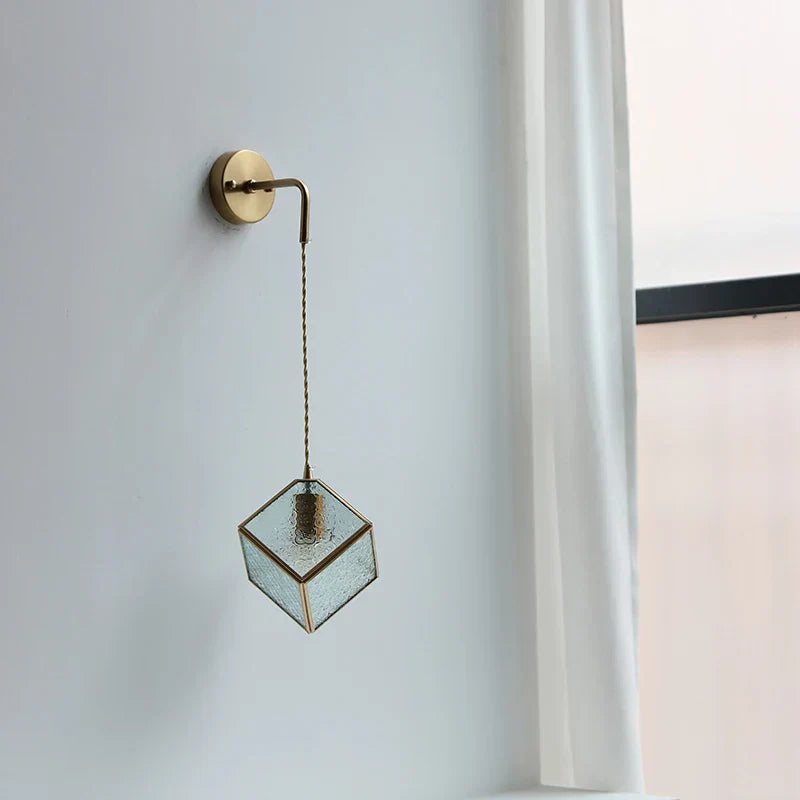 Modern Clear Glass LED Wall Light with Pull Chain for Bar, Cafe, Bathroom Mirror