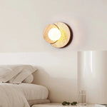 Nordic Stone Wood Wall Sconce Light Fixture for Bedroom, Wabi-sabi Design