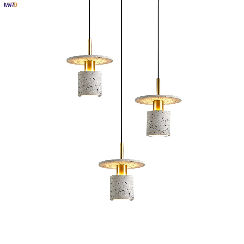 Afralia™ Terrazzo LED Pendant Lamp: Colorful Copper Modern Hanging Light