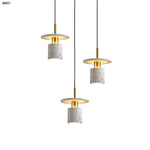 Afralia™ Terrazzo LED Pendant Lamp: Colorful Copper Modern Hanging Light
