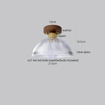 Wood Glass LED Ceiling Lamp Modern Kitchen Living Room Light Fixture