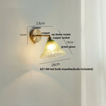 Blue Glass Wall Sconce Pull Chain Switch Rotate Stair Light
